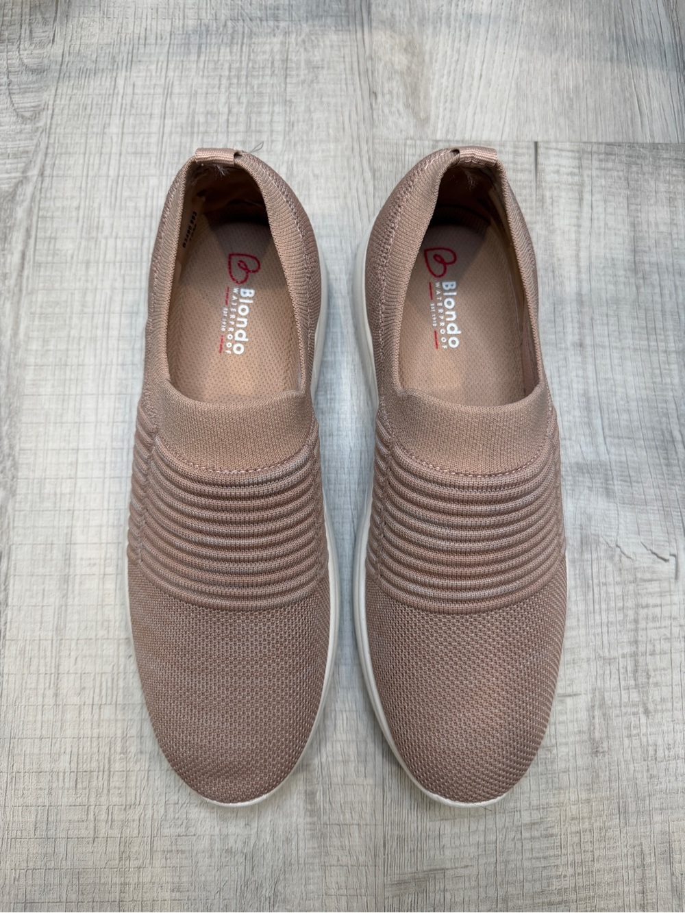 Blondo Knit Slip-On Sneakers in Rose Taupe